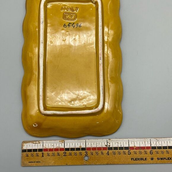 Vintage Italian Pottery Tray Pheasant Village Marked Italy PV 65496 Raised Leaf - Picture 8 of 8